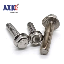Boulons hexagonaux en acier inoxydable avec colle, vis crantée à bride, anti-ald, GB5789, M5, M6, M8, M10, M12