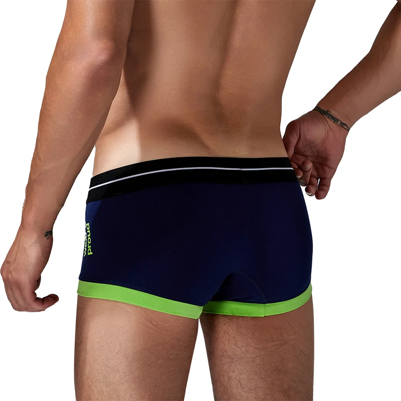 Men's Breathable Boxer Briefs Adult Underwear Multiple Colors Contrast Color Design U-Convex Pouch Youth Fashion Sports Boxers view 3