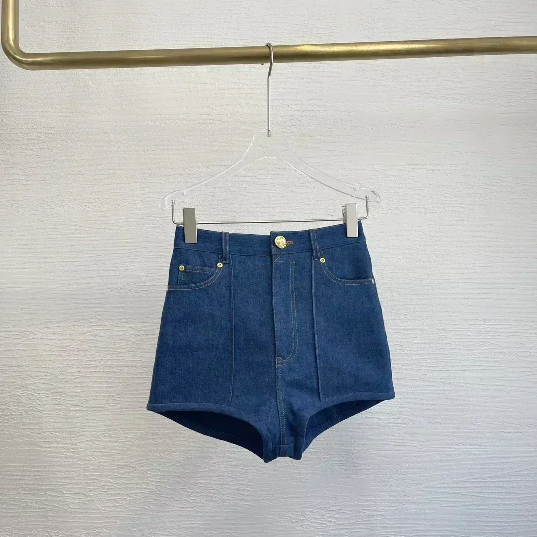 

Cotton 2024 Latest Collection High Quality Blue Denim Jeans All-matching Women Shorts