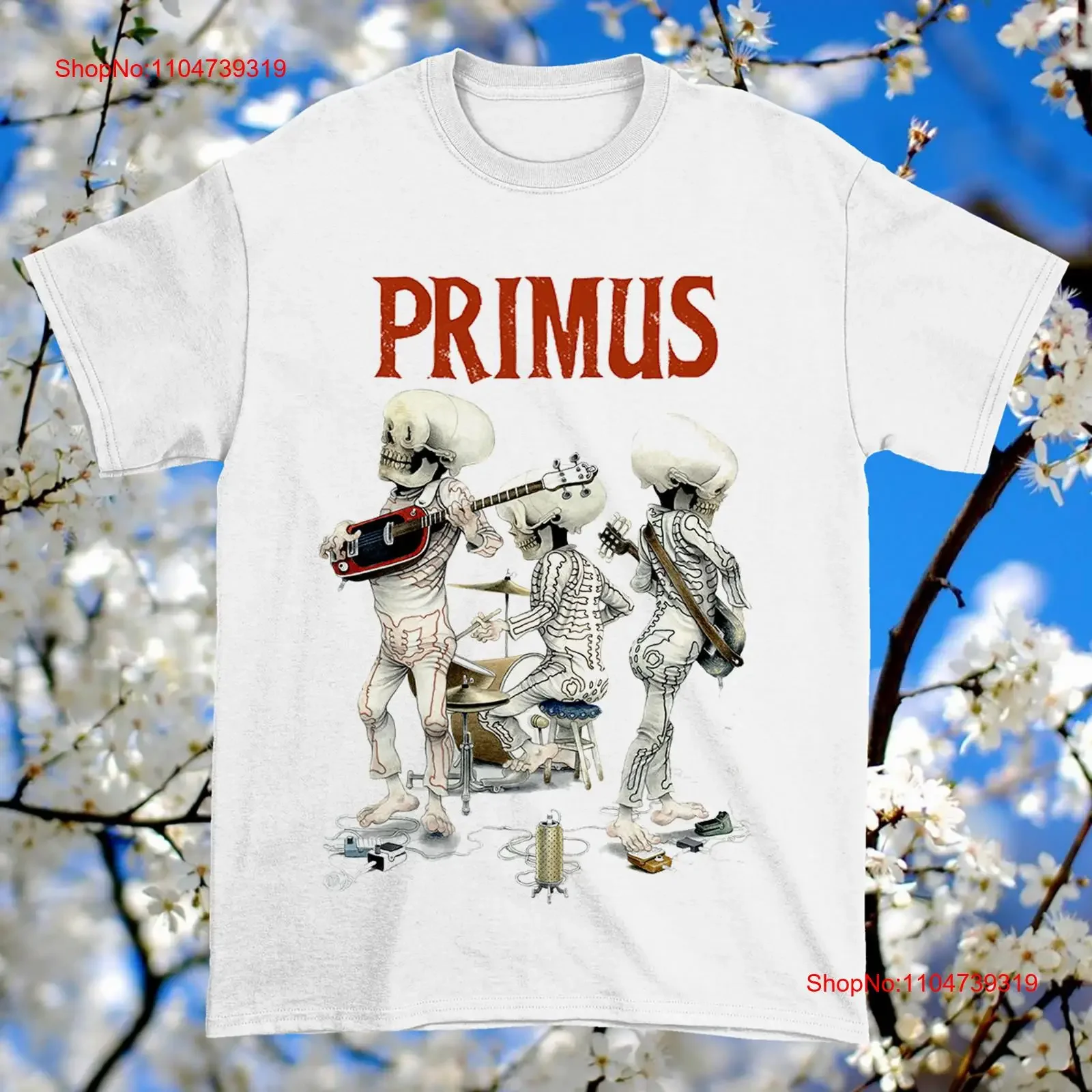 تي شيرت Primus Band أساسي أبيض بجميع المقاسات، قميص مريح مغسول عتيق للارتداء اليومي، ملابس مصممة ناعمة