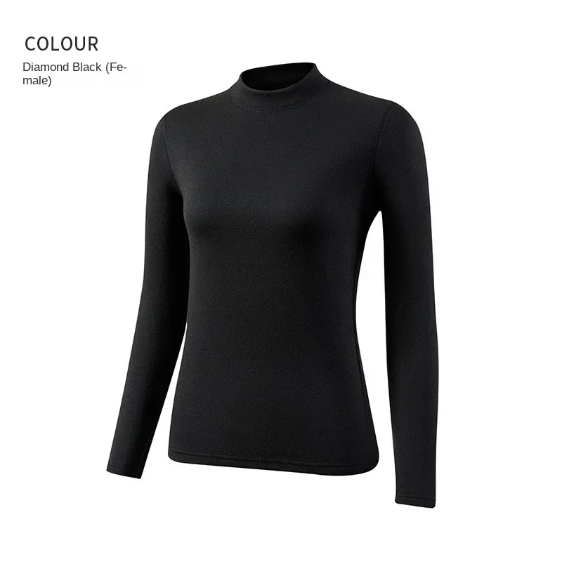 Thermal Underwear for Men Women High Collar Warm High Density Thin Velvet Thermo Jumper Tops Sport Long-sleeved Shirt Undershirt