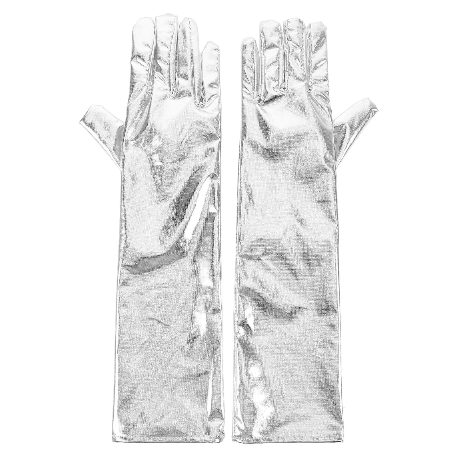 

1Pair Shiny Patent Elbow Length Gloves for Stage Performances Evening Party Costumes Accessories Elbow Gloves