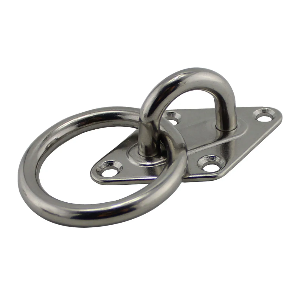 5/6/8/10MM Marine Grade SUS316 Stainless Steel Diamond Pad Eye Plate with or without Ring for Boat Yacht