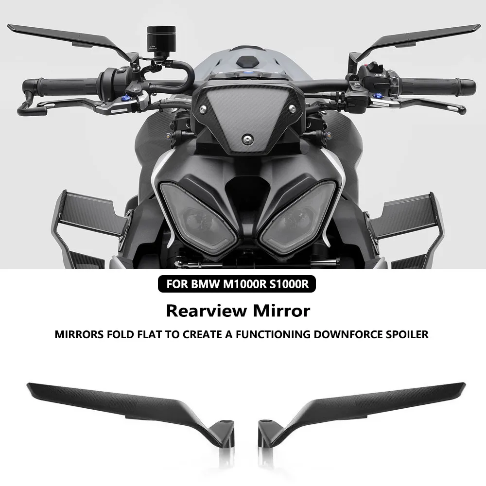

For BMW S1000R M1000R 2021 2022 2023 2024 2025 2026 Motorcycle Rearview Mirror Wing Aerodynamic Aluminum Stealth Max Mirrors