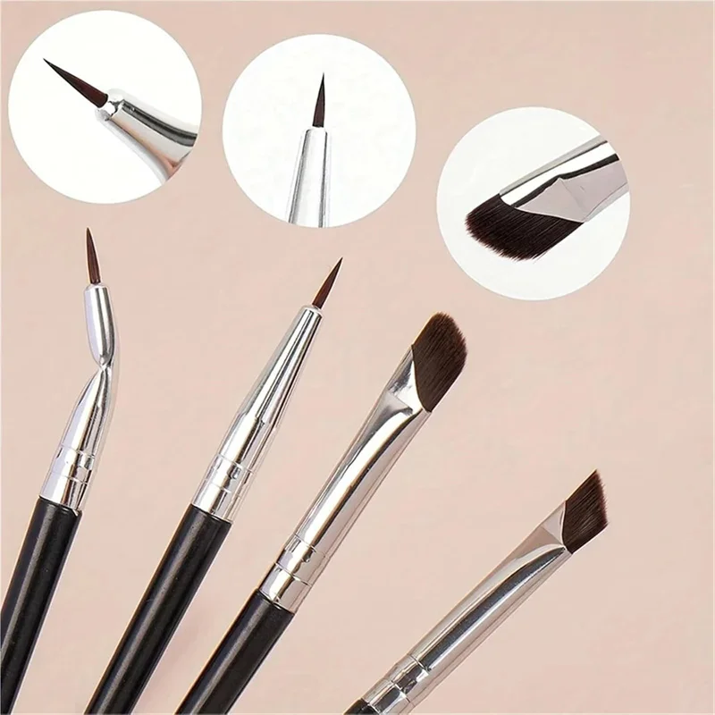 7 قطعة شفرة كحل عينيه فرش مجموعة رقيقة جدا مائل شقة كحل فرش غرامة نقطة شقة الحاجب فرشاة المخفي فرشاة #3