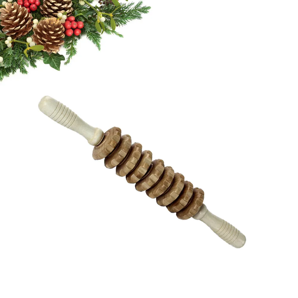 

Wooden Nine-Wheel Roller Massage Stick Full Body Massager Yoga Relax Rod Deep Tissue Circulation Relieve Fatigue