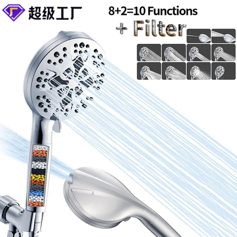 

North American concealed shower 10 functions back water outlet shower spray gun water nozzle factory handheld shower set