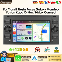Podofo Carplay 6GB 128GB Car Radio For Transit From 2005 Car Intelligent System 7 Inch 2 Din Audio Stereo GPS Multimedia Player