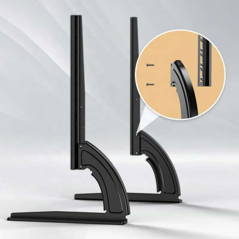 Universal Table Top TV Stand Base TV Legs with Height Adjustment Fits Most 32-75 Inch LCD LED Flat Screen TVs