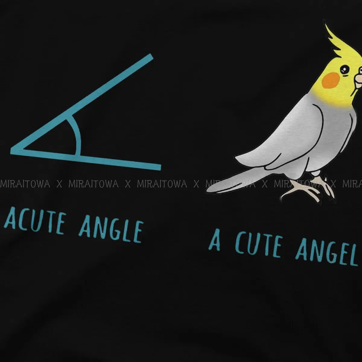 Animal Parrots Cockatiel Doodle Acute Angle vs a Cute Angel  T Shirt Harajuku Fashion Men\'s Tshirt Oversized O-Neck Streetwear