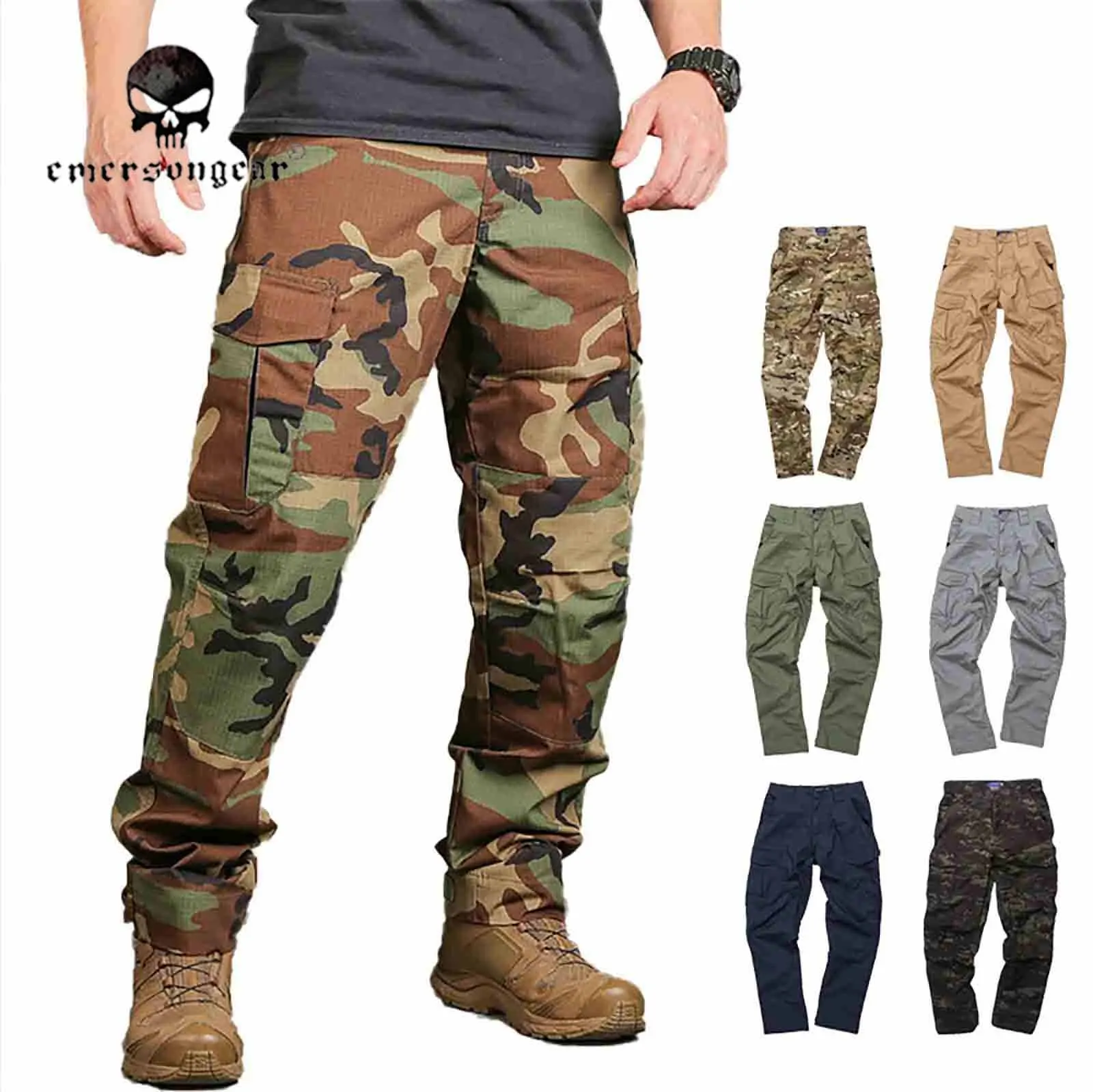 Emersongear Blue Label taktyczne spodnie bojowe męskie spodnie Cargo ergonomiczny krój długie Outdoor Airsoft szkolenie piesze wycieczki EM9463
