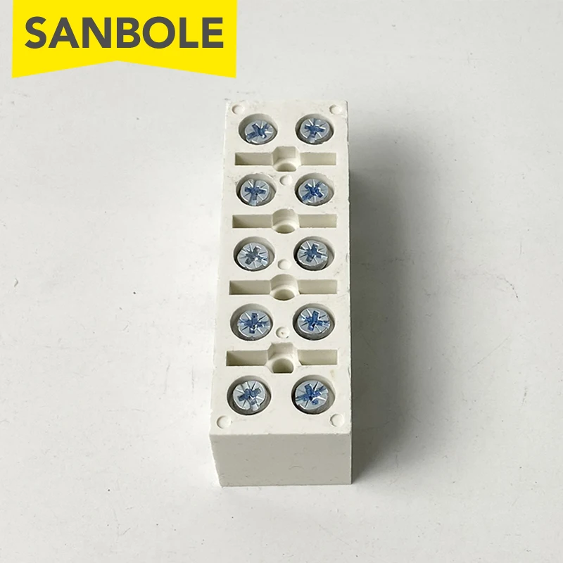 5pcs 60A/5P Terminal Blocks Fixed Type Resin Insulation Base Connection Terminals With Screws Connector Plate JX-6005