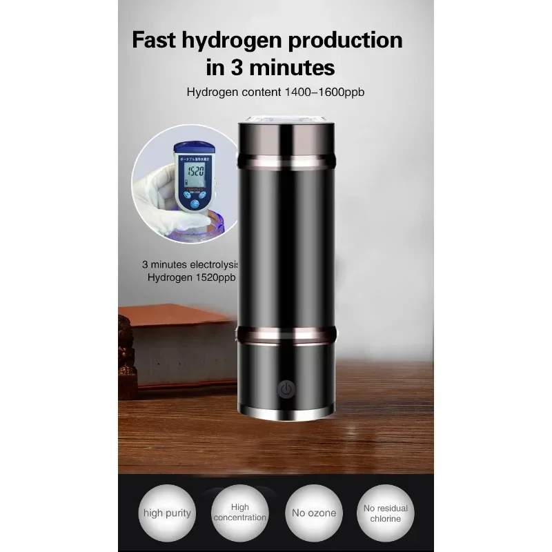 

Hot SalesUSB Rechargeable Stainless Steel Hydrogen Water Bottle Inhaler