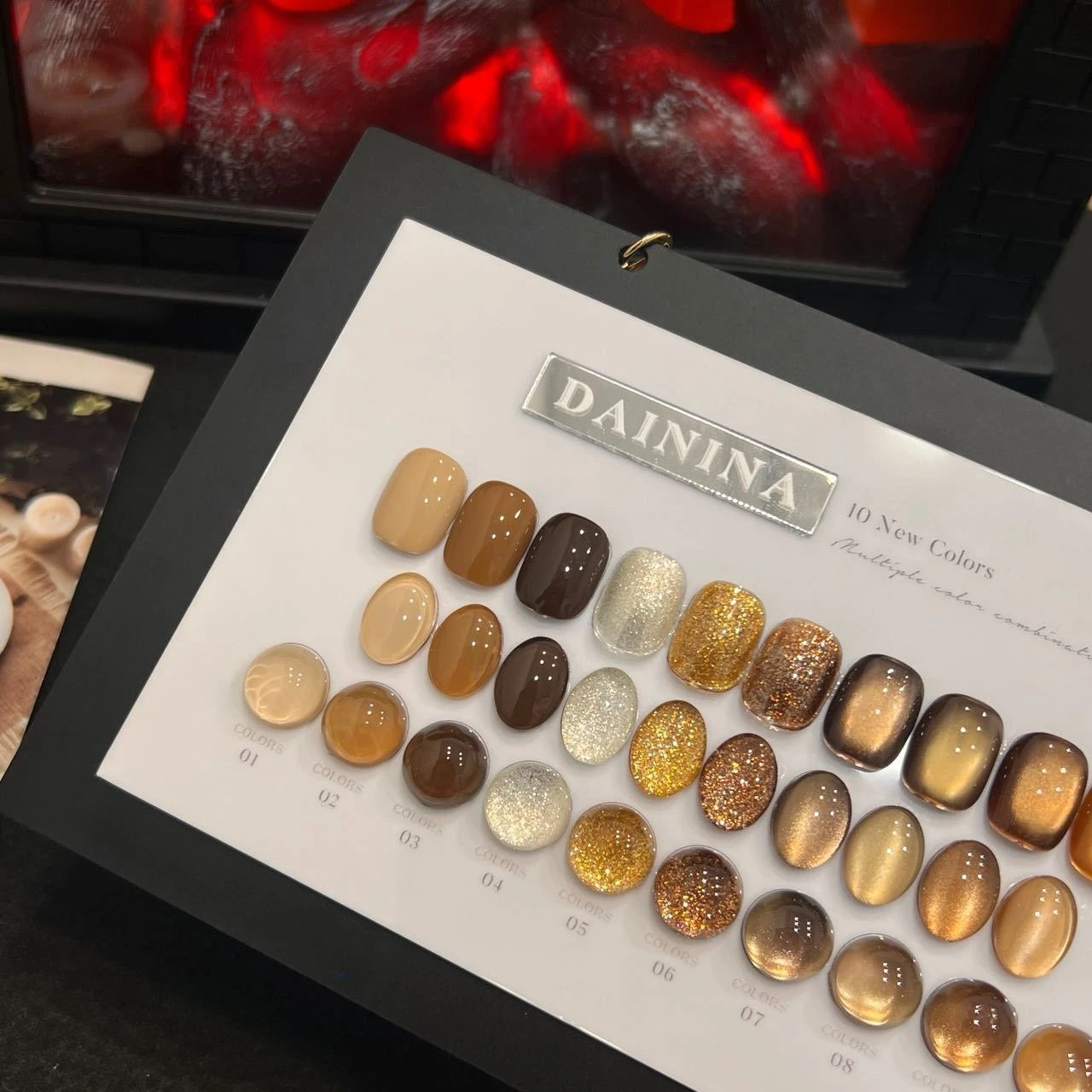 جديد الزجاج حبة البني الأحمر القط العين بلون بريق جيل للأظافر مزيج شبه مزاجه المغناطيس القط العين هلام الورنيش مانيكير #4