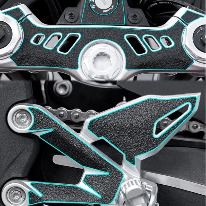 qjmotor-srk421-srk-421-gs用、バイク用ペダル保護ステッカー、マット仕上げ、傷防止アクセサリー