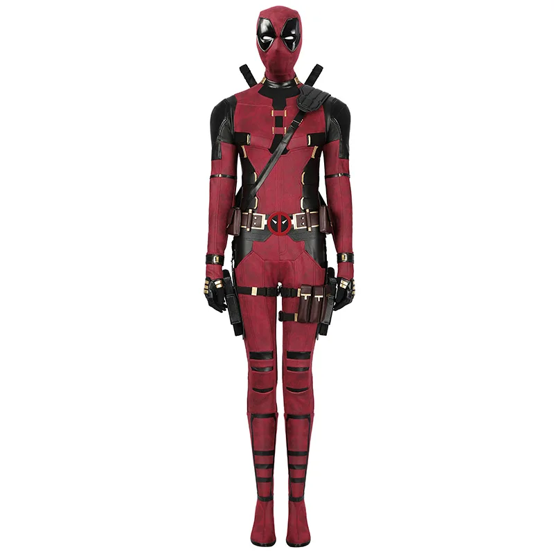 Movie Deadpool Women Cosplay Costume Wade Winston Wilson Jumpsuit Mask Lady Deadpool Cos Outfits Halloween Carnival Party