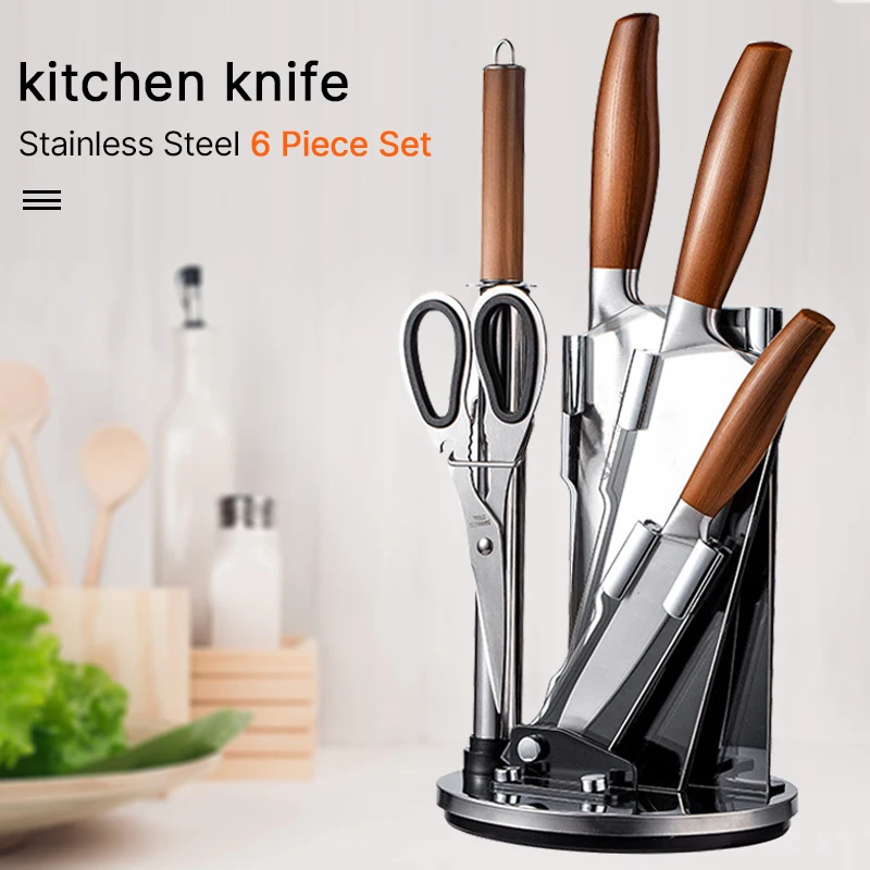 Kitchen Knife Set 1-6pcs Japanese Chef Knives Paring Utility Slicing Knife Stainless Steel Fruit Vegetable Knife Cleaver