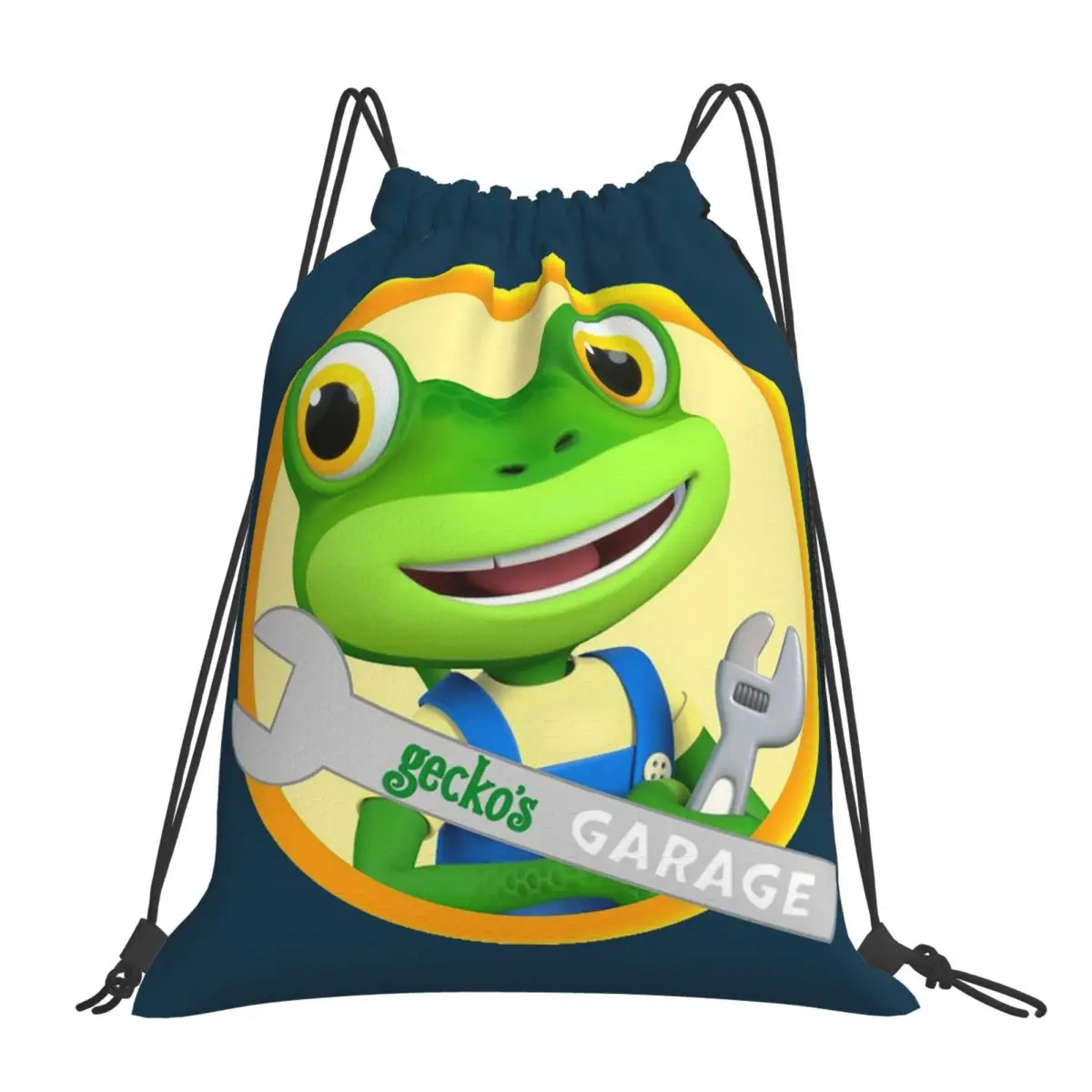 Geckos Garage Backpacks Casual Portable Drawstring Bags Drawstring Bundle Pocket Sports Bag Book Bags For Travel Students