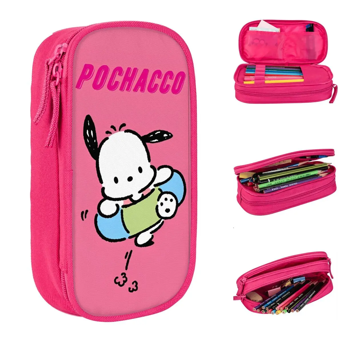 

Pochacco Cartoon Pencil Case Creative Kawaii Cute Pen Box Bag Student Large Storage School Supplies Gifts Pencil Box