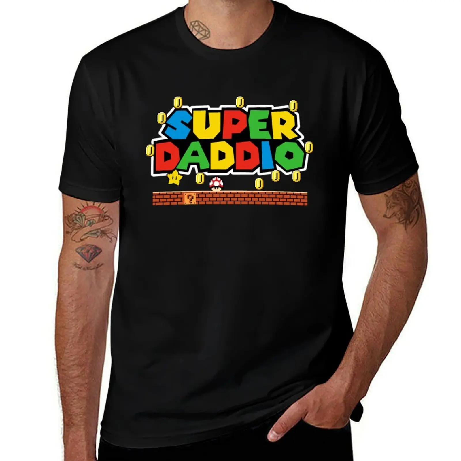 

Super Daddio Dad Video Gamer T-Shirt anime figures valentines clothes summer 2025 t shirt men