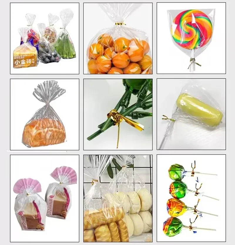 Vertical Automatic Gold Wire Tying Machine Bread Bag Bundling And Packaging Machine Fruit Food Strapping Sealing Machine 2-15mm