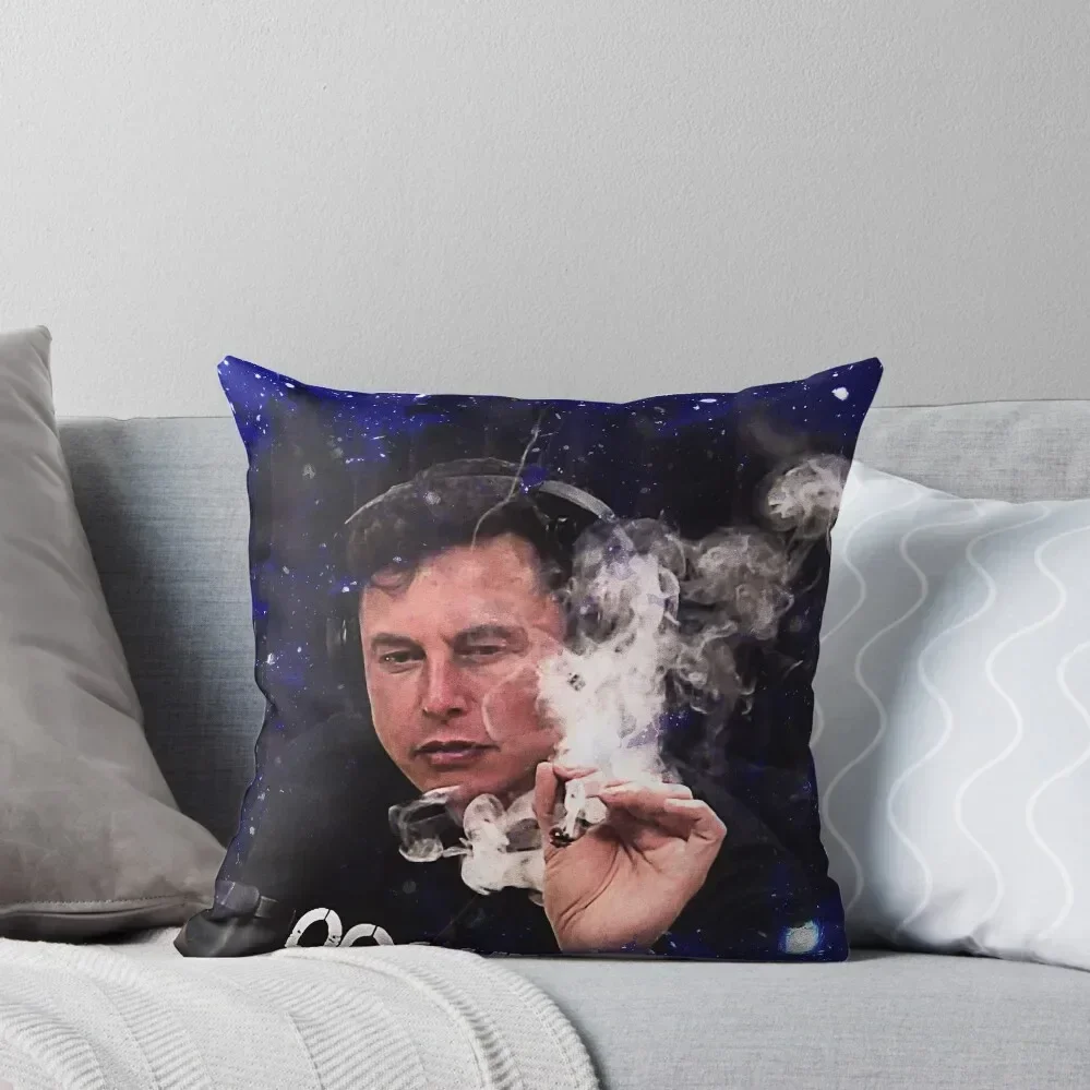 

Elon Musk smoking Throw Pillow Embroidered Cushion Cover Cushion Cover pillow