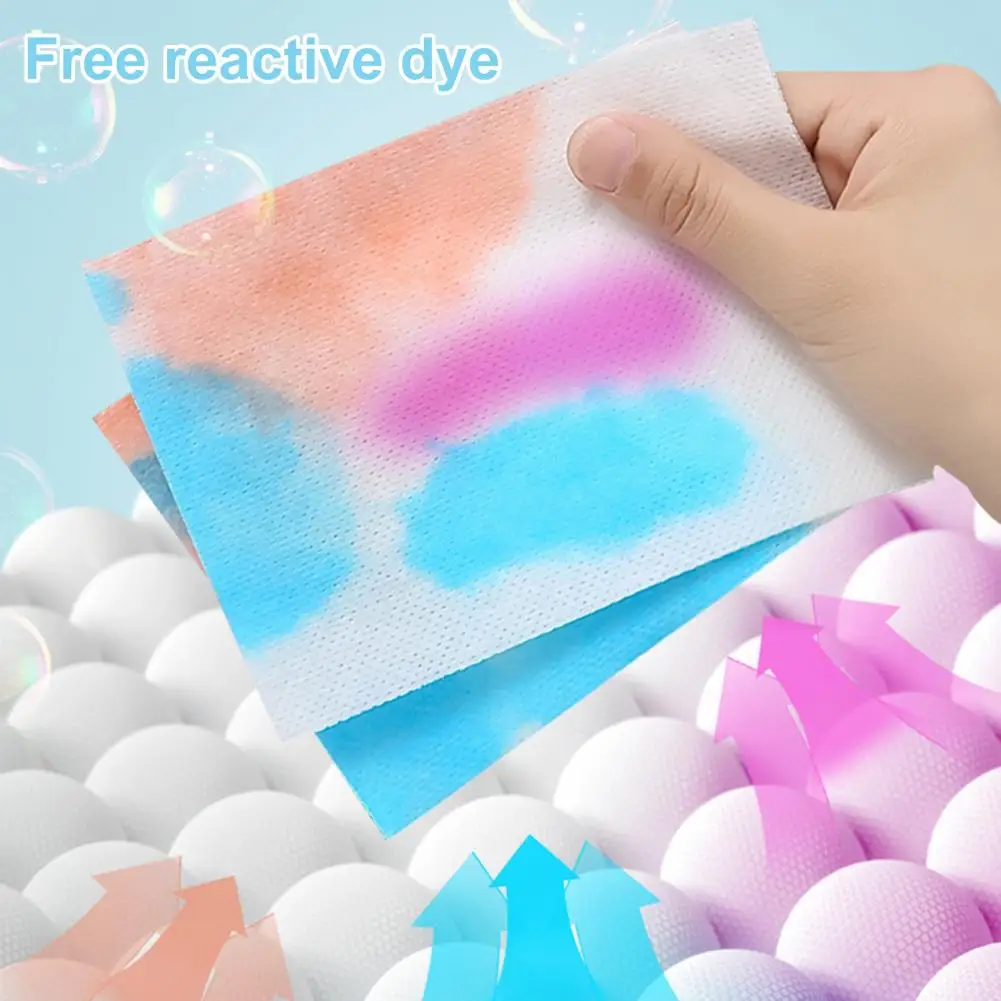 50 Pcs Laundry Sheet Concentrated Fragrance Free Maintains Original Colors Non-woven Fabric Laundry Dye Trapping Sheet For Home