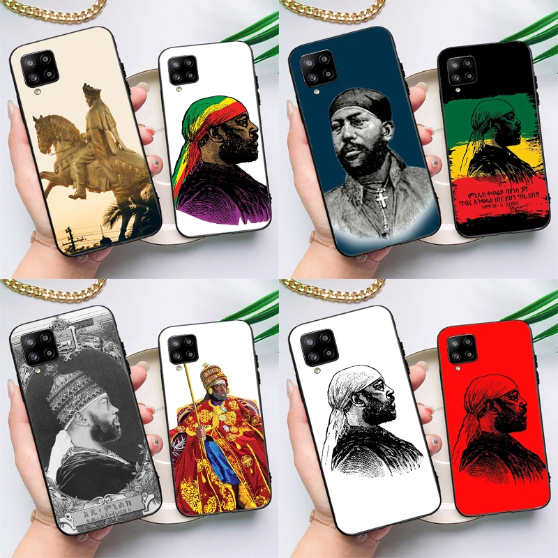 Emperor Menelik II of Ethiopia Case For Samsung Galaxy A54 A34 A53 A13 A32 A52 A14 A51 A71 A23 A33 A73 A12 A22 A21S Coque