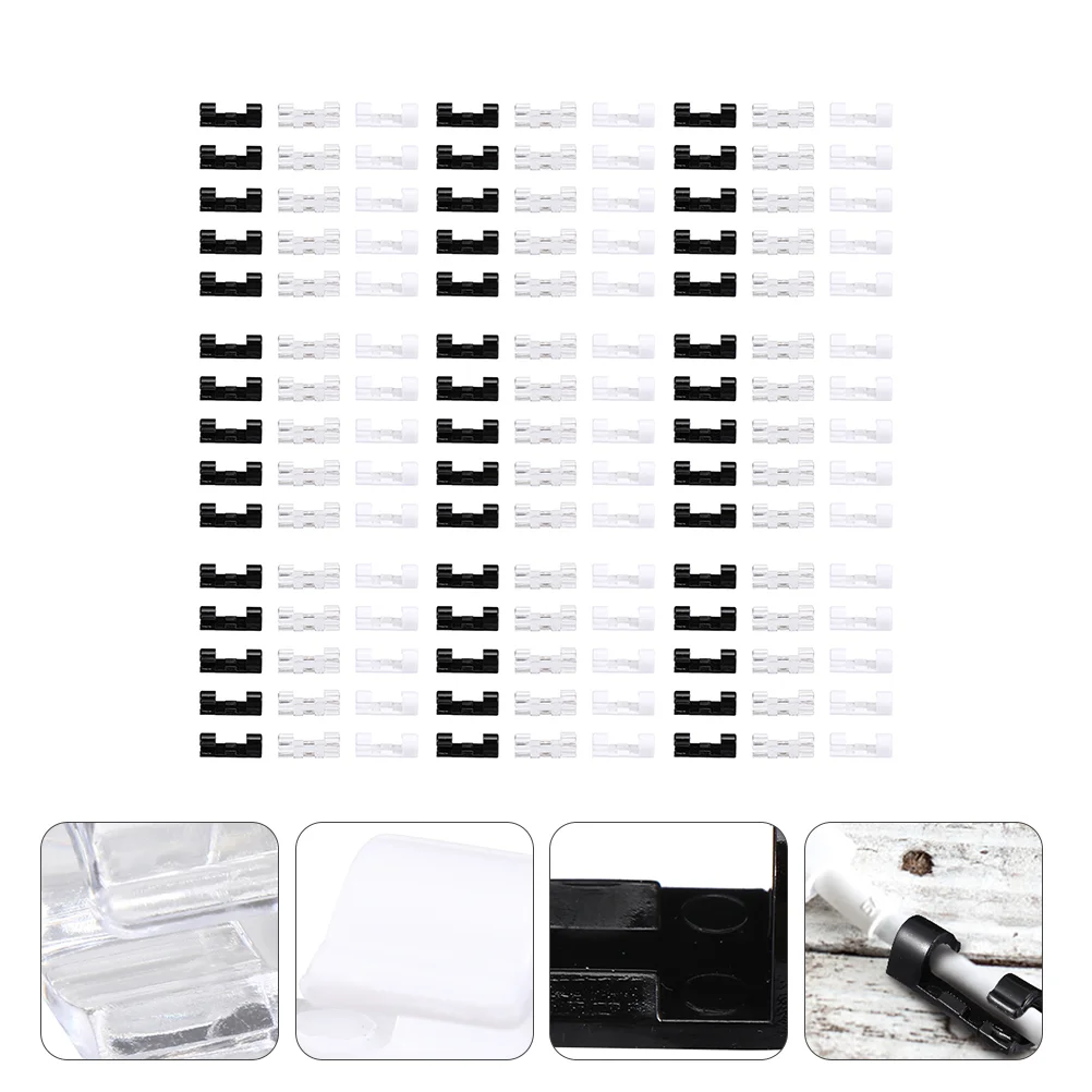 120 Pcs Fastener Wall Lock Cable Clamp Household Fixation Self-adhesive Clamps Electric Wire Tie Clip Clips