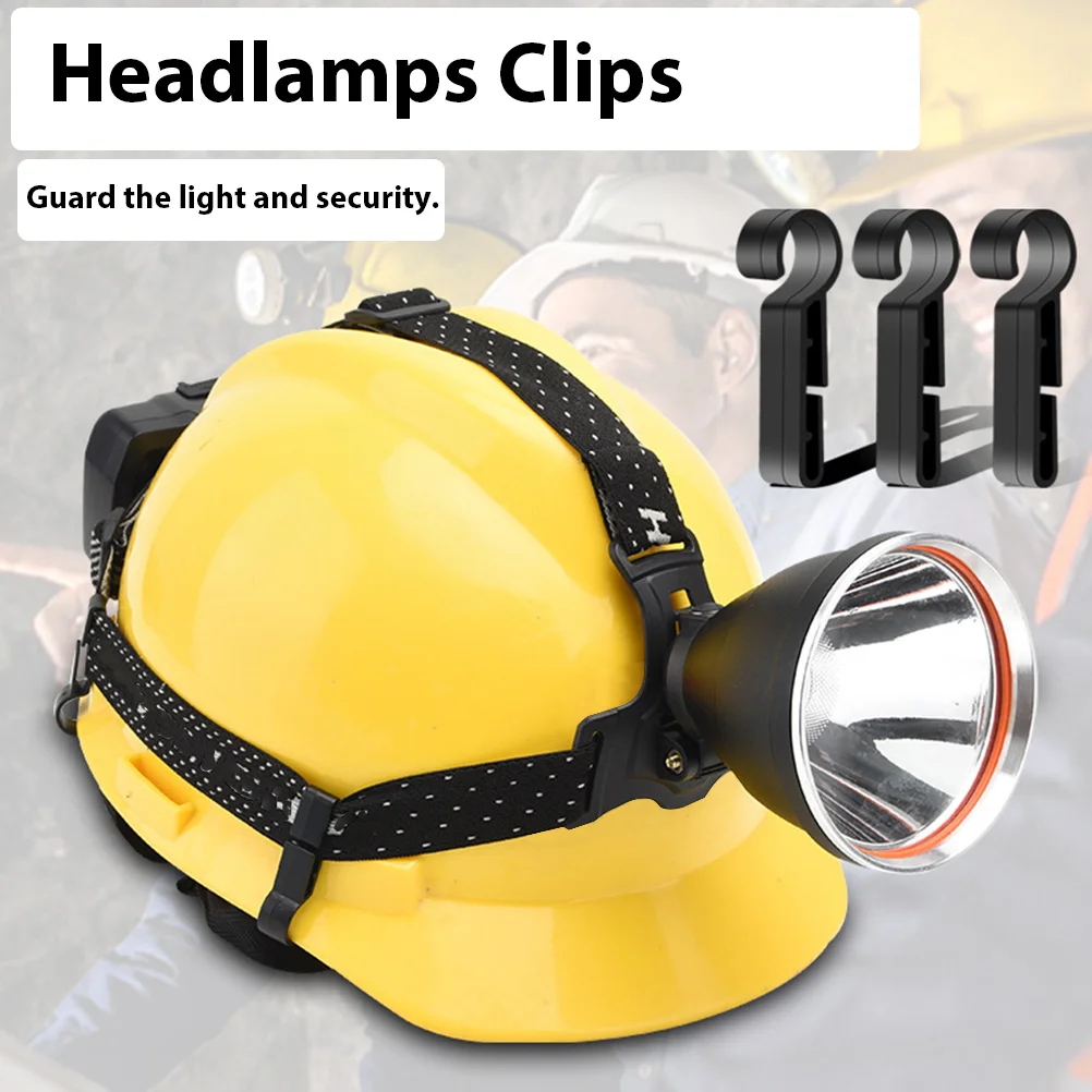 8 Pcs Headlight Buckle Headlamp Holder Hardhat Clips Hooks Grip Plastic Mount