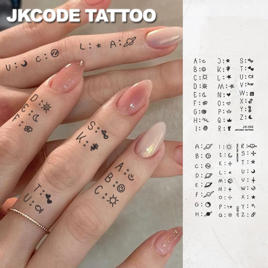 

Waterproof Tattoo for Women - Finger Tattoo - Mini Cute Letter Sticker - Waterproof, Sweatproof and Removable - Summer Refreshing Tattoo Women's Set