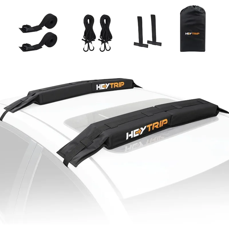 

Universal Soft Roof Rack Pad for Kayak/Surfboard/SUP/Canoe with 15' Tie-Down Straps and Storage Bag