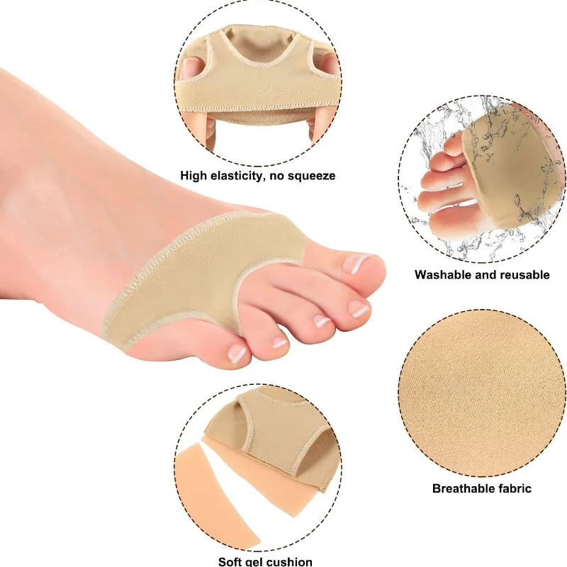 2PCS Metatarsal Pads Forefoot Sleeve Ball Foot Cushions with Soft Gel Women Men Metatarsalgia Mortons Neuroma Calluses Blisters