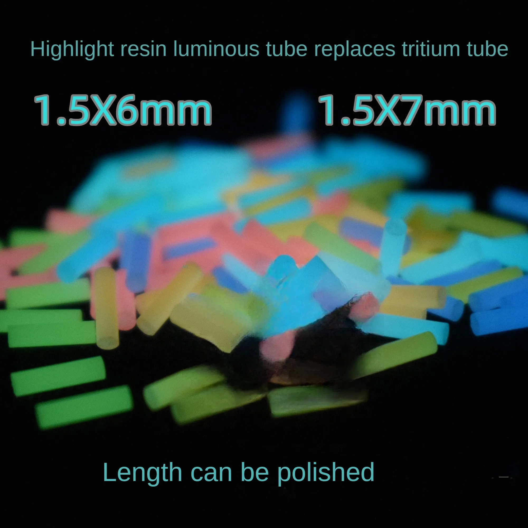 Not tritium 1.5 × 6mm 1.5 x 7mm High Brightness Night Light Tube Not tritium Glass Tube Art Knife Edc Resin Material