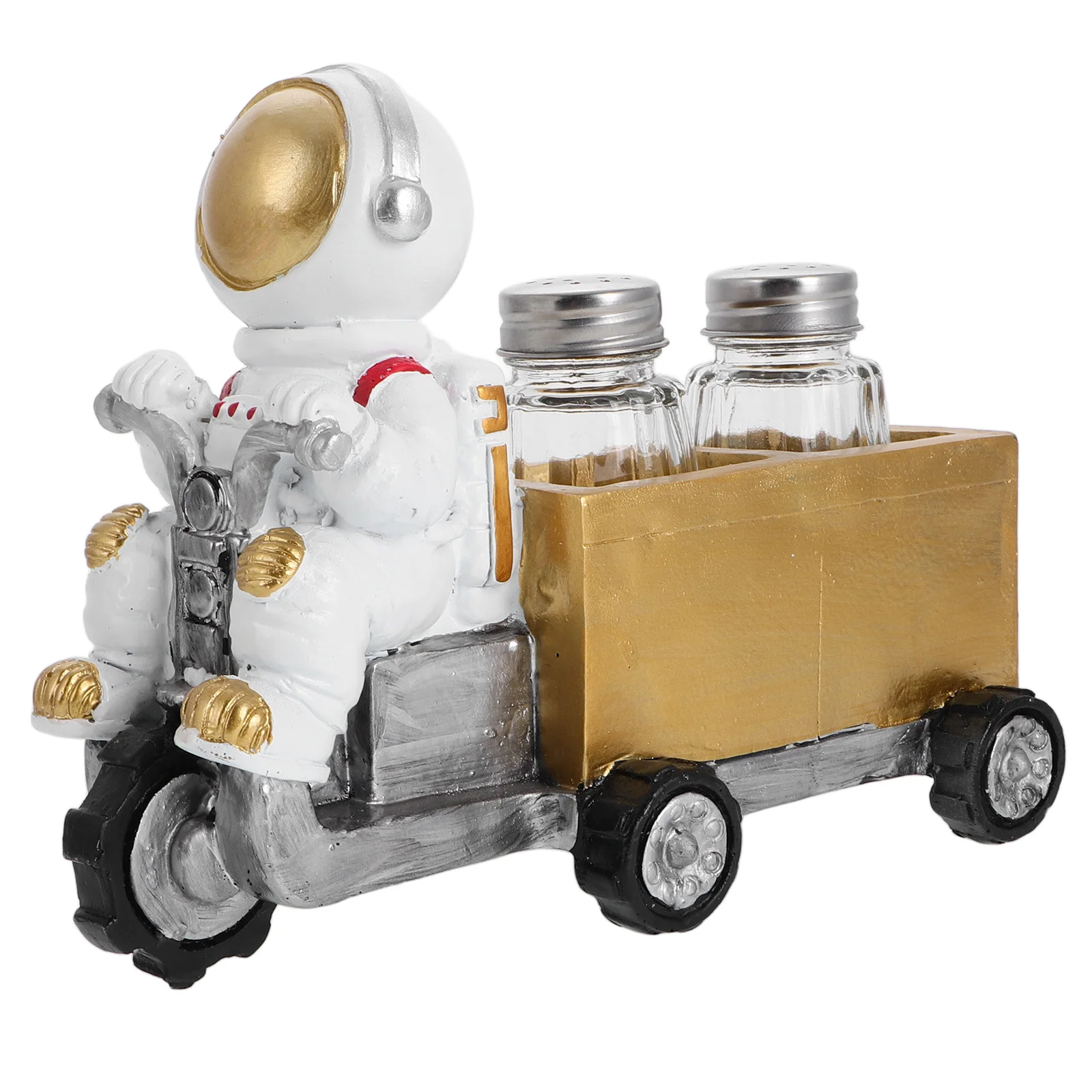 

1Set Creative Resin Astronaut Spice Jar Space-Themed Table Decor Salt Pepper Condiment Holder Resin Astronaut Kitchen Ornament