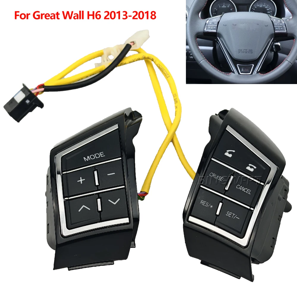 

Multifunction Steering Wheel Button For Great Wall H6 H1 2013-2018 Audio Volume Cruise Control Buttons Switch With Backlight