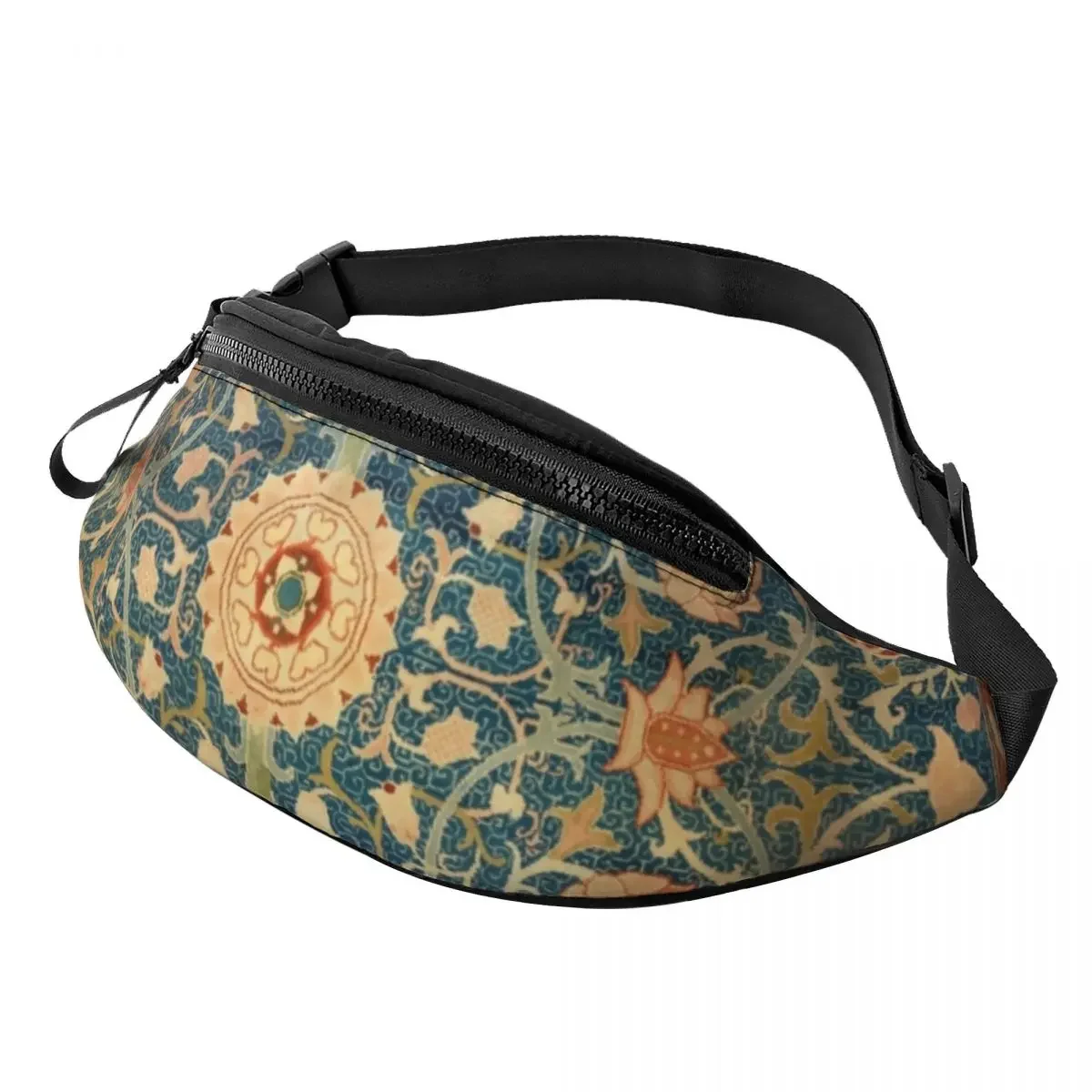 Holland Park William Morris Carpet Fanny Pack for Travel Hiking Women Men Floral Pattern Crossbody Waist Bag Phone Money Pouch