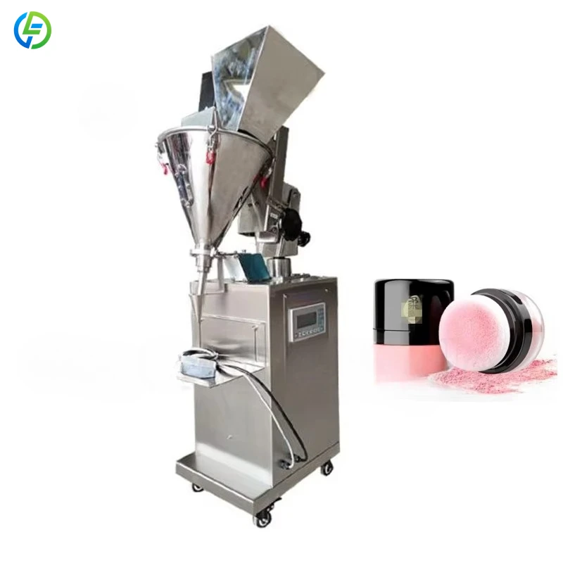 FuLai Weighting Packaging Flour Putty Bear Bile Maize Henna Powder Granule Bottle Powder Filling Machine with Hopper Customized