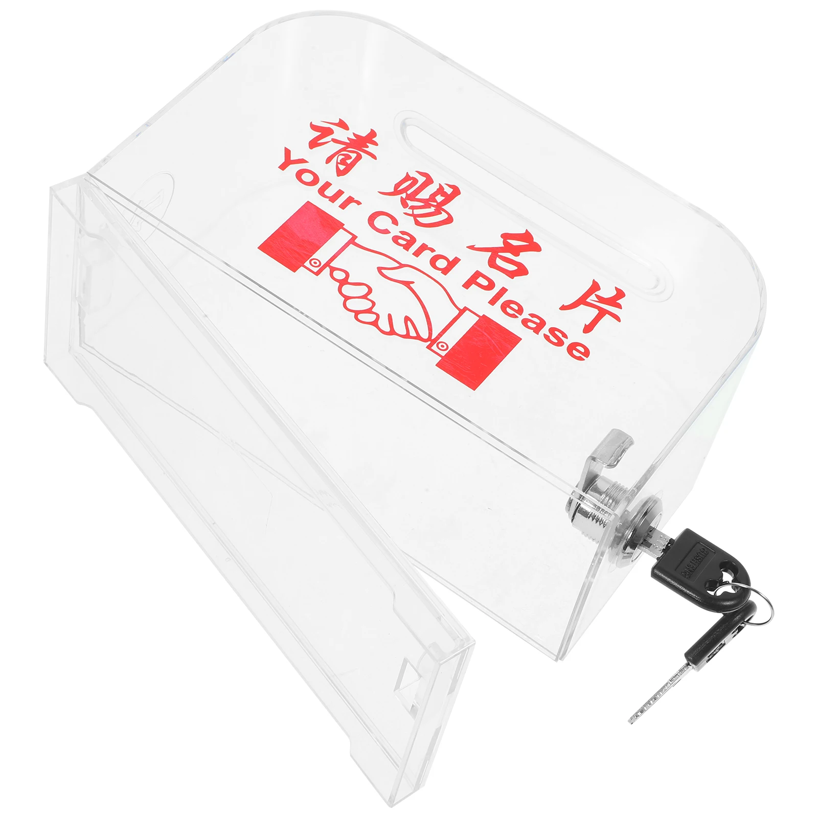 

Large Capacity Plastic Business Card Box Transparent Holder Office Convenient Card Case Cards Case Storage Container