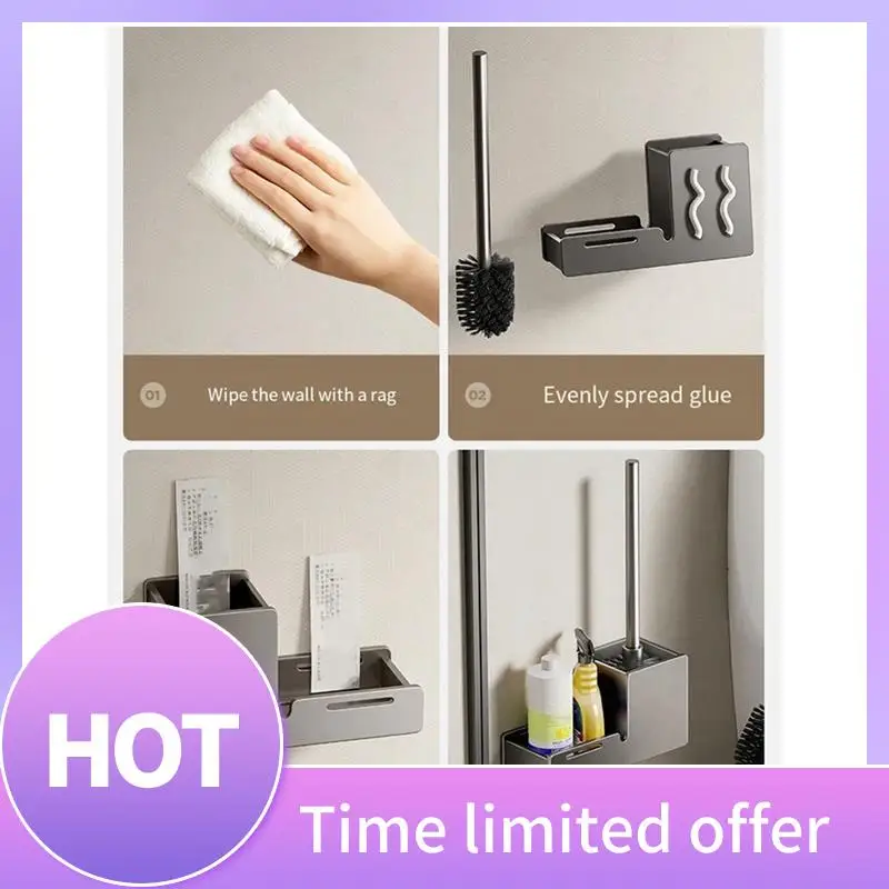 

B69C Держатель для туалетной щетки Щетка для чистки ванной комнаты Алюминиевая щетка для унитаза для чистки хранения Белый
