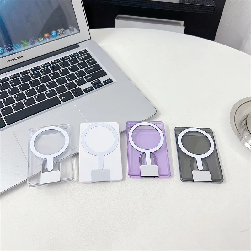 

Clear Magnetic Card Holder Wallet Case For Magsafe iPhone 17 16 15 14 13 12 Pro Max Fold Phone Holder Macsafe Card Slots Pocket