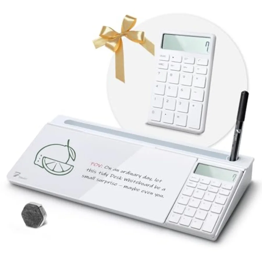 

Desktop Glass board with Basic, 12 Digit LCD Display, Desk Organizers with Accessories for Office, Home, School Supplies, Stora