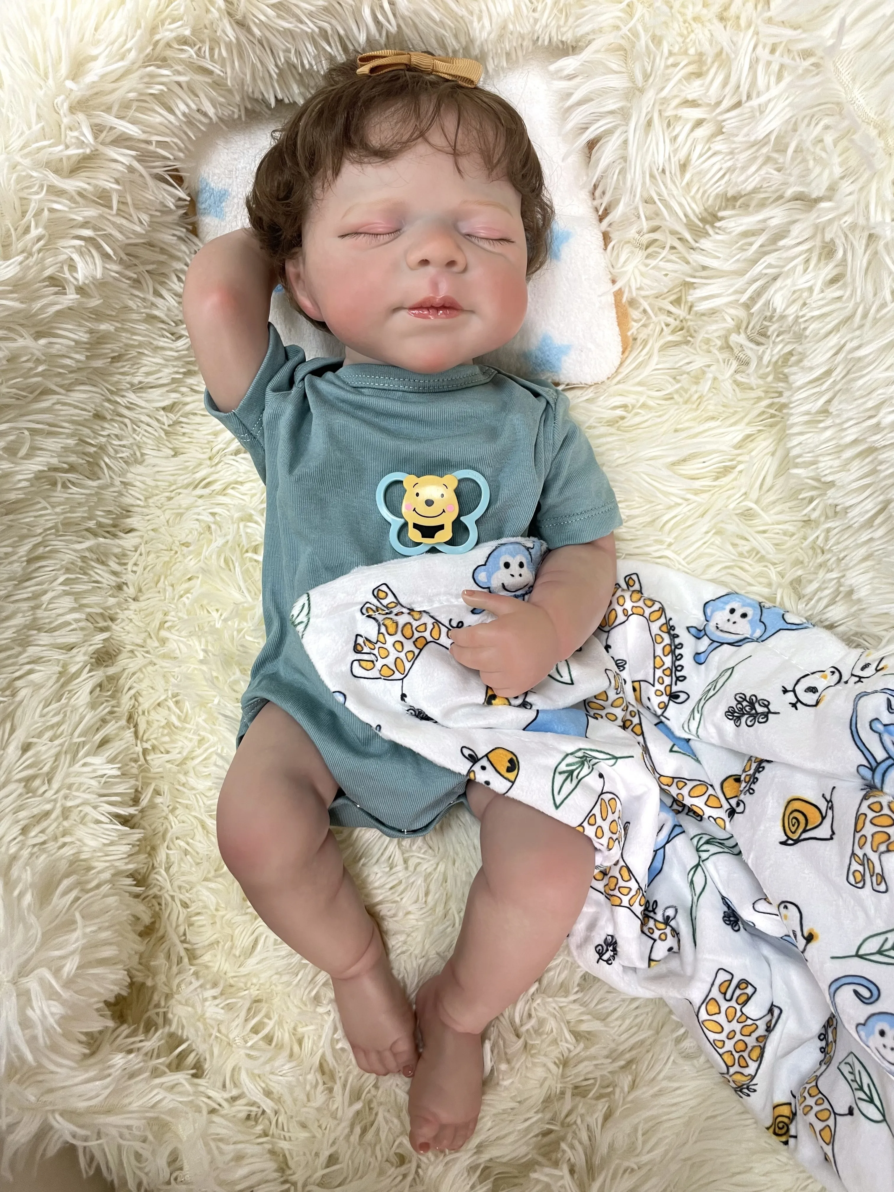 

Cokela 50CM Full Body Soft Silicone Vinyl Reborn Maddie Doll Hand-Detailed Painting with Visible Veins Lifelike 3D Skin Tone