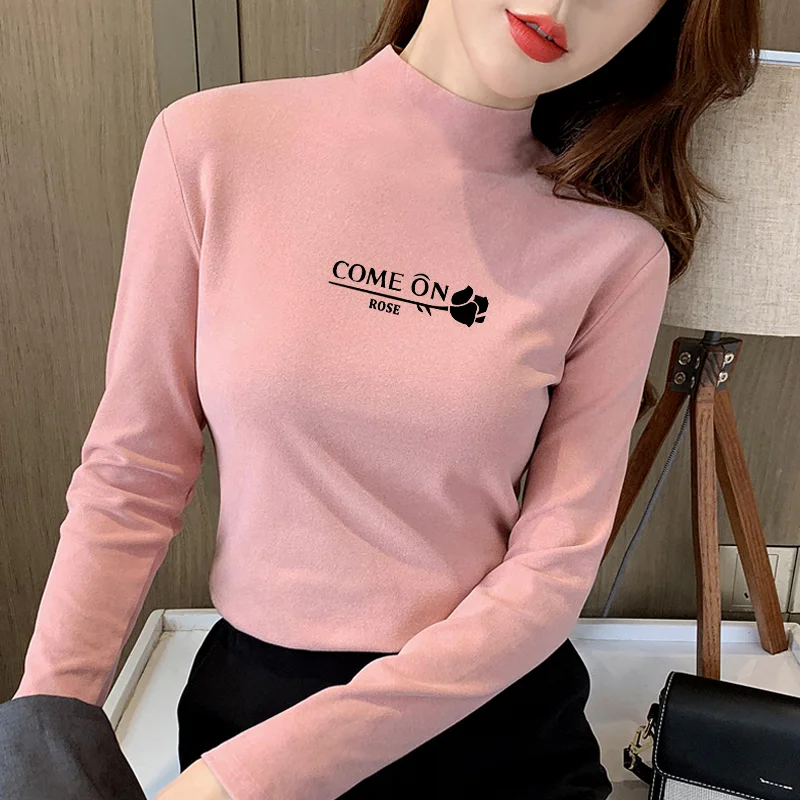 High Quality Women's Base Shirt Guangzhou Thirteenth Factory Premium Winter Long Sleeve High Collar Slim Fit Commute Style