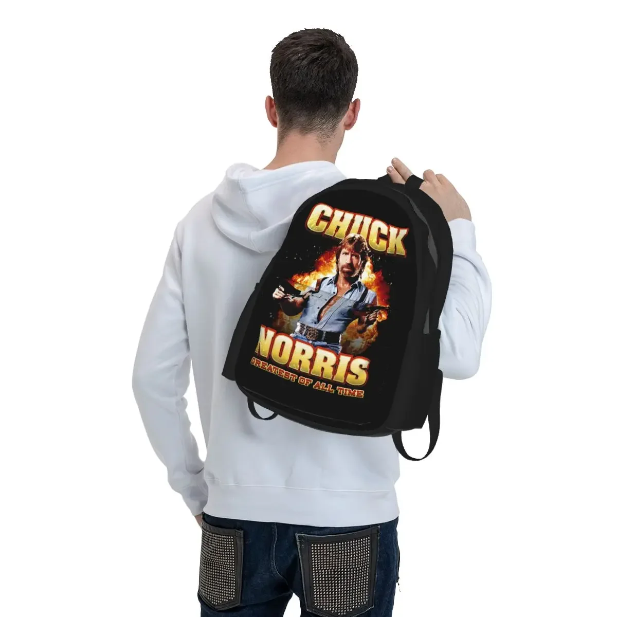 Chuck Norris Greatest Of All Time Essential Backpack Boys Girls BookBag Children School Bag Laptop Shoulder Bags for Men Women