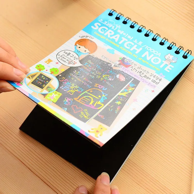 Children's Graffiti Scratch Notebook Interesting Funny Colorful Drawing Sctatch Note Spiral Notebook
