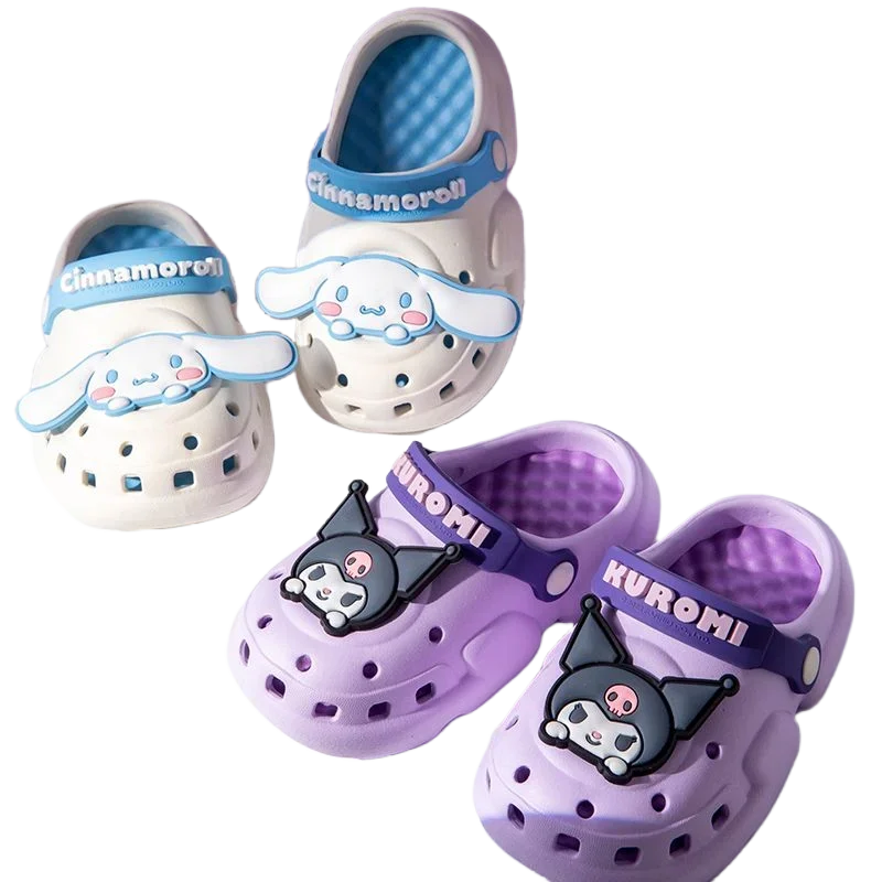 Sanrio cute Melody children's hole shoes cute cinnamon rolls Kuromi soft bottom non-slip outerwear beach sandals and slippers