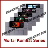 Mortal Kombat 1 2 3 Ultimate MK 3 Gold 2000 NTSC versión 16 bits 46 pines tarjeta de juego gris grande para jugadores de EE. UU.