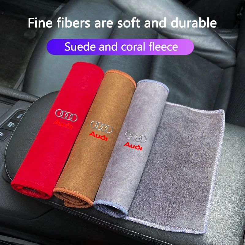 1pcs Car Cleaning Towel Car Wash Rags For Audi Sline A1 A2 A3 A4 A5 A6 A7 A8 Q1 Q2 Q3 Q4 Q5 Q6 Q7 Q8 TT S5 B8 Auto Accessories