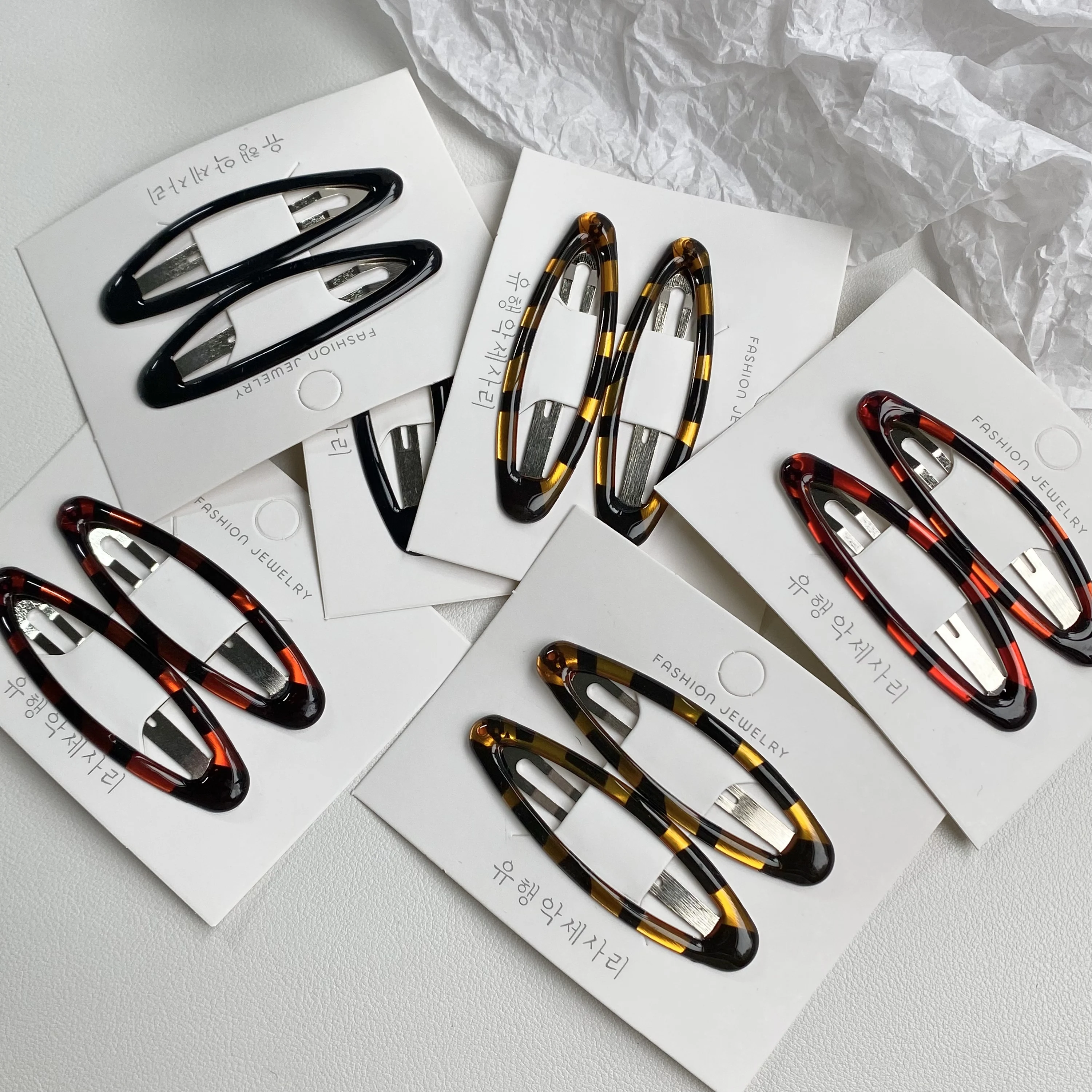 1-teiliges ovales Haarspangen-Set aus Acryl, mehrfarbige modische Haarnadeln, stilvoller Haarschmuck für Frauen und Mädchen